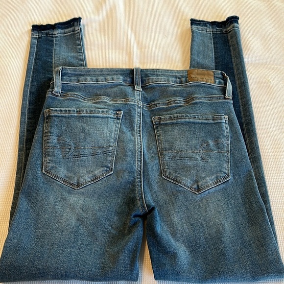 American Eagle Super Stretch Hi-Rise Jegging Crop Two Tone Size 2 Regular - Picture 12 of 15